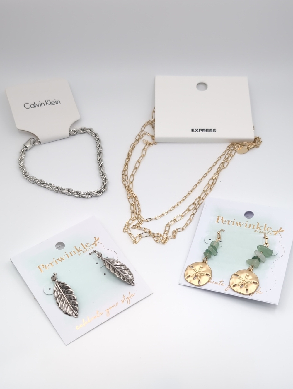 NWT Jewelry Lot Earrings Necklace, Bracelet Periwinkle Express Calvin Klein